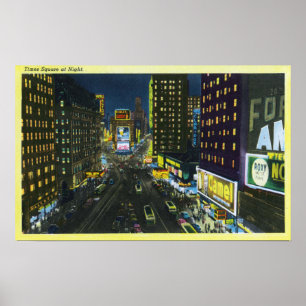Poster NYC, nouveau YorkView de Times Square la nuit # 1