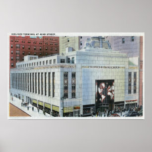 Poster NYC, nouvelle vue de rue de York42nd des terminaux