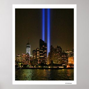 Poster NYC Skyline : WTC 9/11 Hommage À La Lumière 2013 #