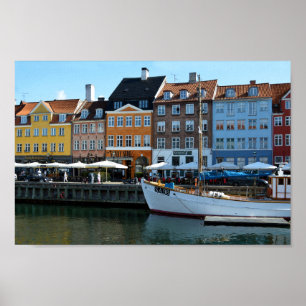 Poster Nyhavn Harbor, Copenhagen, Denmark