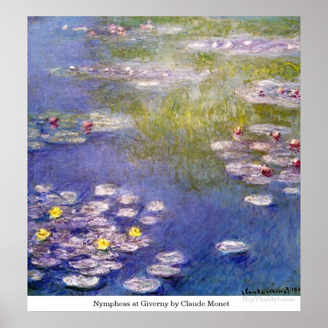 Poster Nymphéas à Giverny par Claude Monet (Devant)