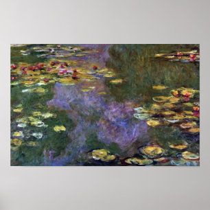 Poster Nymphéas par Claude Monet, Art de la nature vintag
