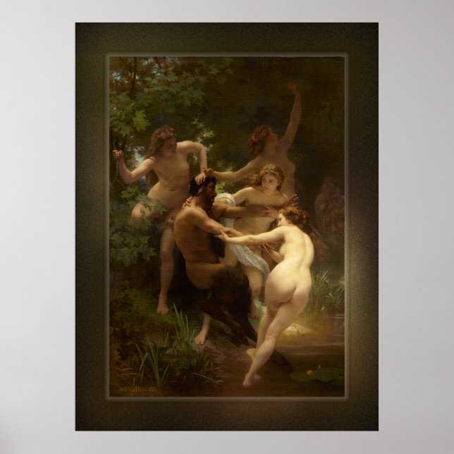 Poster Nymphes et Satyr par William-Adolphe Bouguereau (Devant)