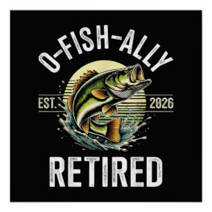 Poster O-Fish-Allement Retraité 2026 Pêcheur Pêche
