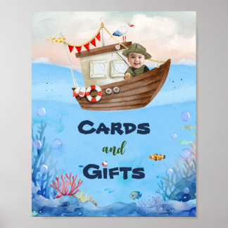 Poster O-fish-ally One Panneau d'anniversaire de pêche 1è