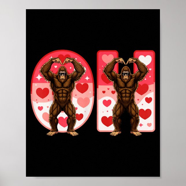 Poster O-h Couples Matching Funny Bigfoot In Midwestern V (Devant)