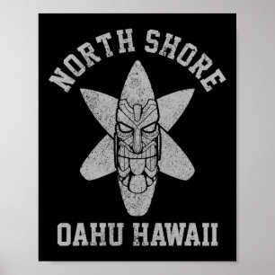 Poster Oahu Hawaii Côte Nord Plage de Surf Surf Surfeur G