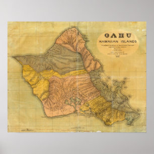 Poster Oahu, îles hawaïennes