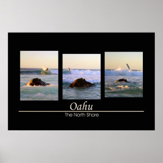 Poster Oahu - La Côte Nord - Surf