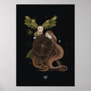 Poster OAK LEAF OWL par Alexandra Dikaia