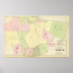 Poster Oaklands et Smith Plat la carte d'atlas