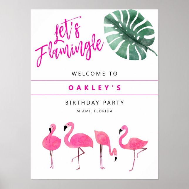 Poster OAKLEY Flamingo Rose Chaud Bienvenue à la fête d'a (Devant)