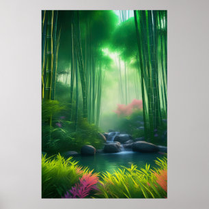 Poster Oasis de bambou, découverte du printemps caché