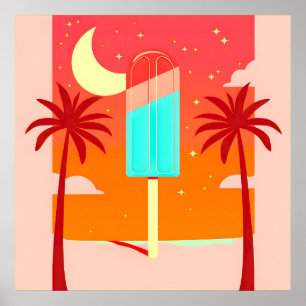 Poster Oasis de glace de palme d'été étoile