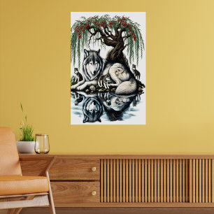 Poster Oasis de la famille des loups sereins dans la natu
