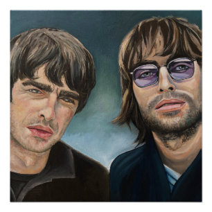 Poster Oasis Gallagher Brothers Peinture à l'huile Imprim