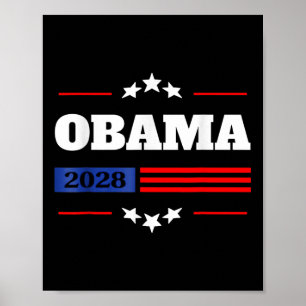 Poster Obama 2028 Président américain Drapeau Pro Obama V