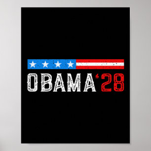 Poster Obama Drapeau Vintage Rétro Patriotique 2028 Polit