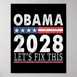 Poster Obama Patriotique Vintage rétrograde 2028 Prote po