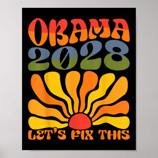 Poster Obama pour le président 2028 Obama 2028 Flower Boh (Devant)