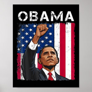 Poster Obama Président Vintage 2028 Obama Drapeau Rétro A