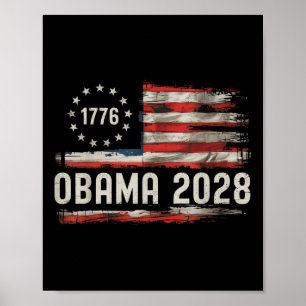 Poster Obama Président Vintage 2028 Obama Drapeau Rétro A