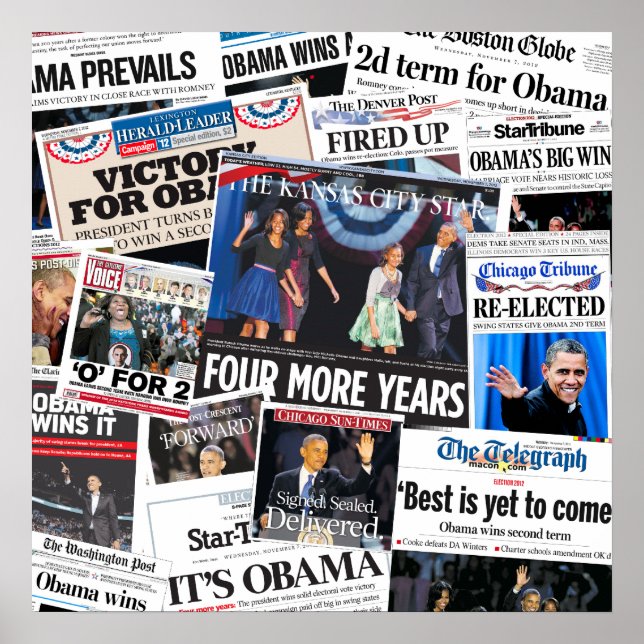 Poster Obama remporte le collage des journaux de première (Devant)