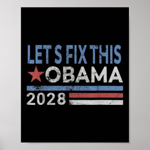 Poster Obama Retro Vintage Patriotic 2028 Réparons cela
