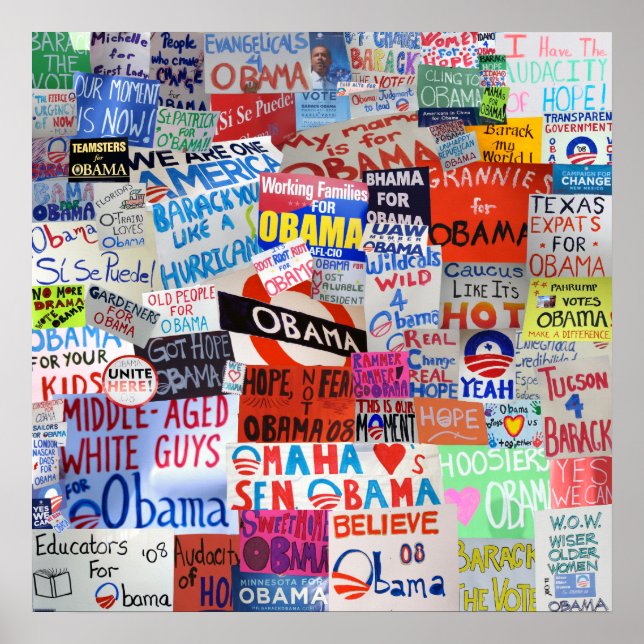 Poster Obama signe de tout le pays (Devant)