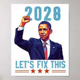 Poster Obama Vintage patriotique 2028 Ral de protestation