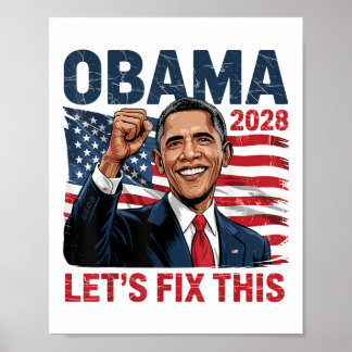 Poster Obama Vintage rétro patriotique 2028