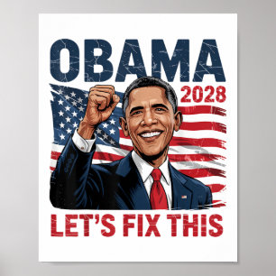 Poster Obama Vintage rétro patriotique 2028