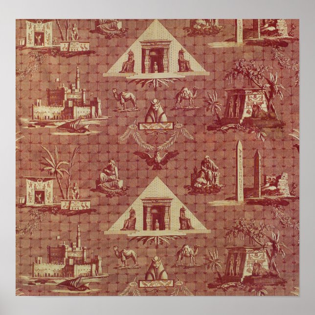 Poster Oberkampf Manufactory Les Monuments de l'Egypte (Devant)