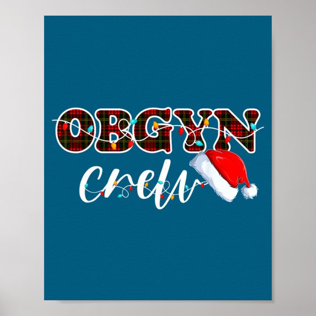 Poster Obgyn Crew Christmas Lights Santa Hat  (Devant)