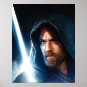 Poster Obi-Wan Kenobi   Illustration de sabre laser de ga