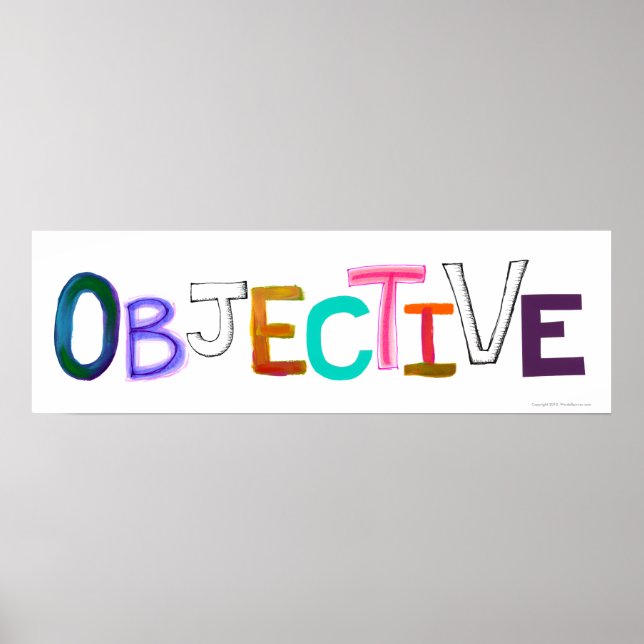 Poster Objectif mot art rationnel juste juridique imparti (Devant)