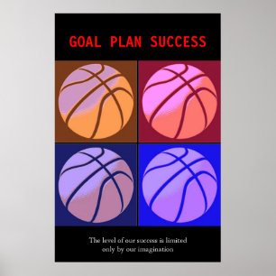 Poster Objectif Plan succès Basket-ball Sport