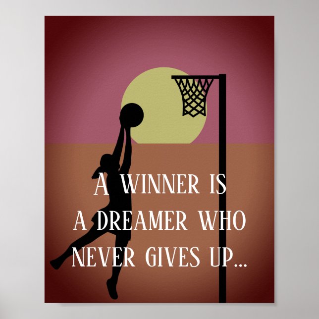 Poster Objectif Tir Motivationnel Devis Netball (Devant)