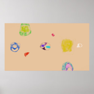Poster Objets Abstraits Beige Dessin Simple