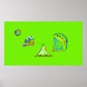 Poster Objets Abstraits Simples Vert Clair