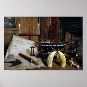 Poster Objets d'un bureau du capitaine du XIXe siècle