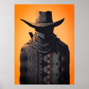 Poster Obscurité sombre Cowboy Outlaw Mur Art Imprimer