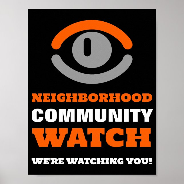 Poster Observation de l'oeil, surveillance de voisinage a (Devant)