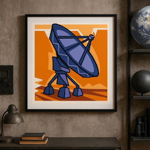 Poster Observatoire de sciences spatiales radiotélescope