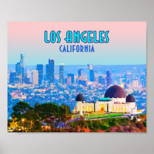 Poster Observatoire Griffith de Los Angeles en Californie