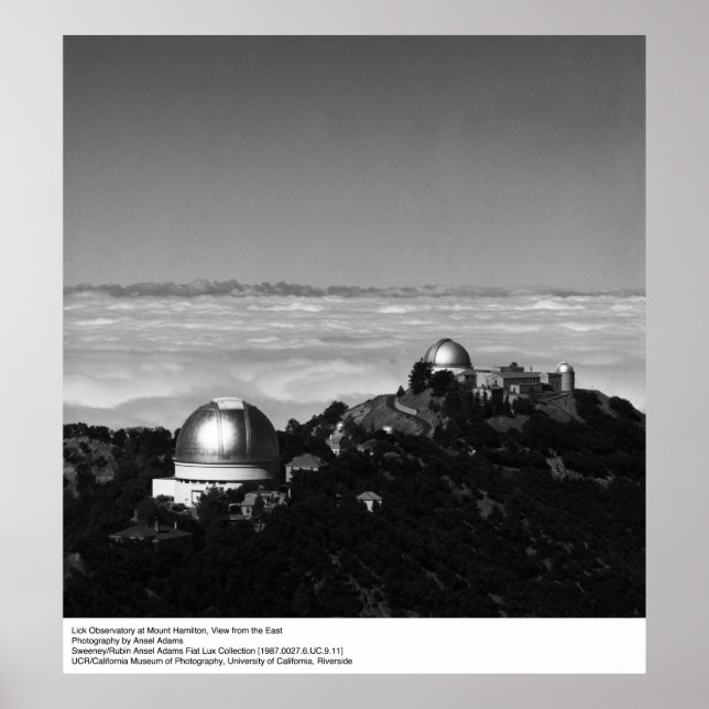 Poster Observatoire Lick à Mount Hamilton par Ansel Adams (Devant)