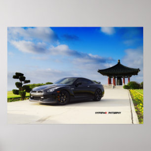 Poster "Obsidian" Nissan GT-R R35 avec carbone