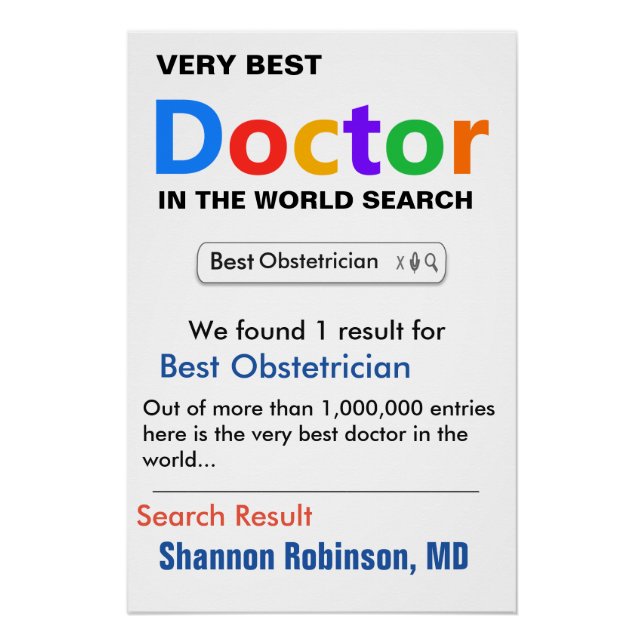 Poster Obstetrician Custom Best Doctor Gift  (Devant)