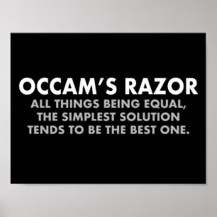 Poster Occam Razor Definition Science Classroom