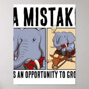 Poster Occasion drôle d'éléphant pour grandir de manière
